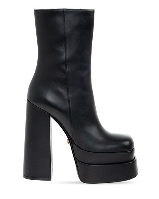 Versace Black Platform Ankle Boots,
