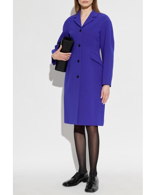 Jil Sander Purple Coat With Open Lapels