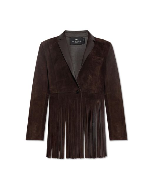 Etro Brown Leather Jacket