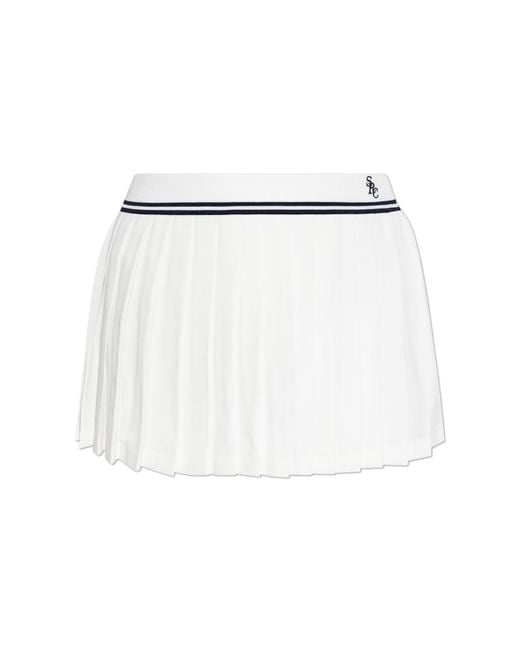 Sporty & Rich White Pleated Skirt