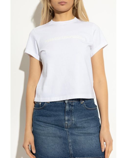 Alexander Wang White T-Shirt With Printed Logo