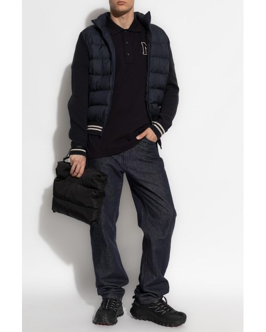 Moncler Blue Cardigan With A Down Insert for men