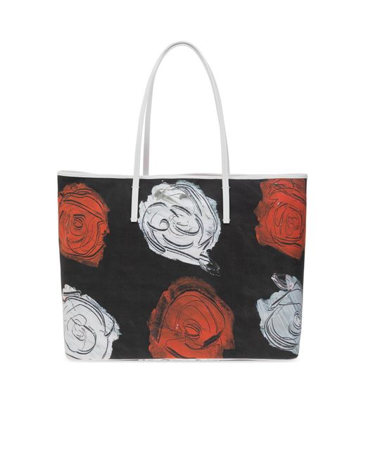 Marni White Floral Motif Shopper Bag