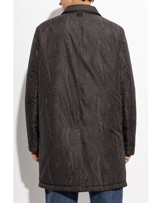 Etro Gray Patterned Coat for men