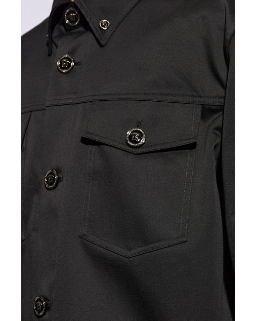 Versace Black Shirt With Pockets, for men