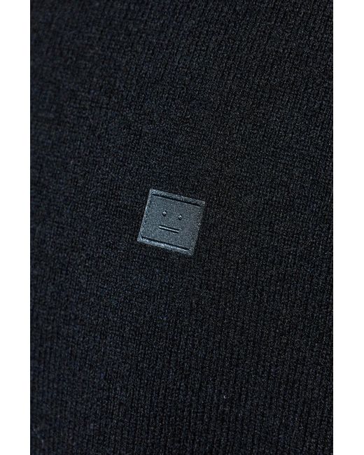 Acne Black Wool Sweater With Logo for men