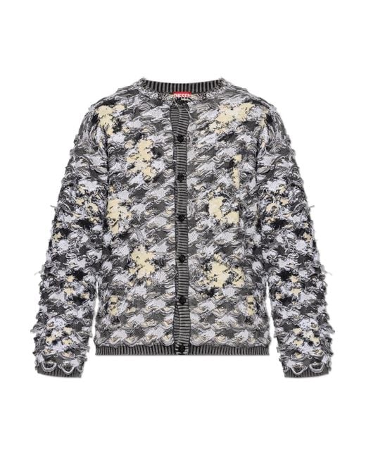 DIESEL Gray Cardigan 'K-Valbor' for men