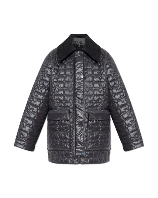 Ganni Gray Quilted 'Oversize' Jacket