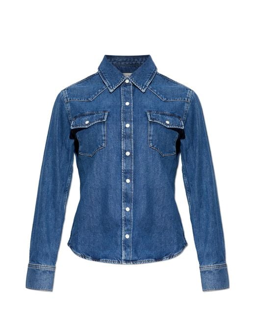 FRAME Blue Denim Shirt With Pockets