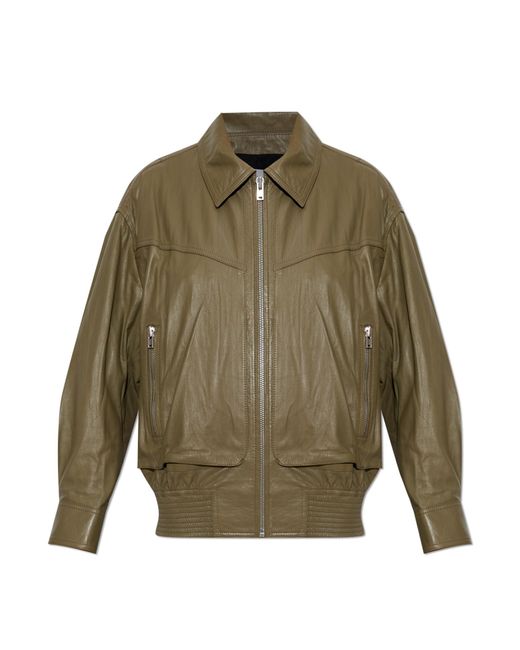 IRO Green Leather Jacket 'Elif'