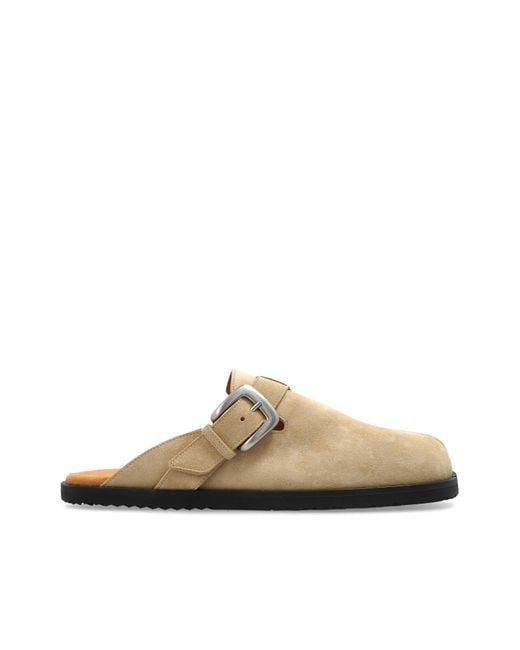 Maison Margiela Brown Suede 'Tabi' Cut-Out Slides for men