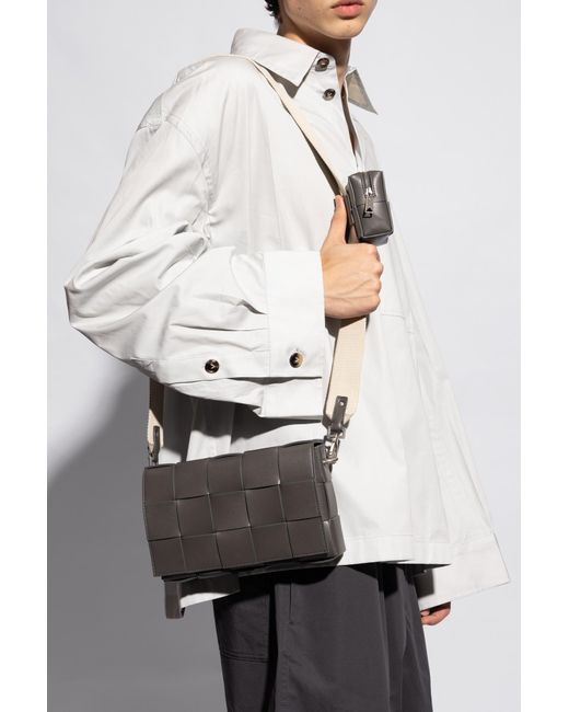 Bottega Veneta White ‘Cassette Medium’ Shoulder Bag for men