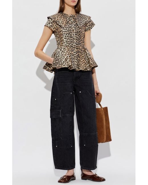 Ganni Black Cargo Jeans