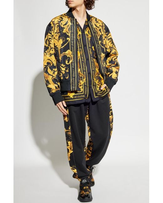 Versace Jeans Couture Yellow Shirt With Logo for men