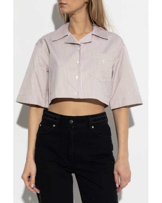 Palm Angels White Shirt With Striped Pattern