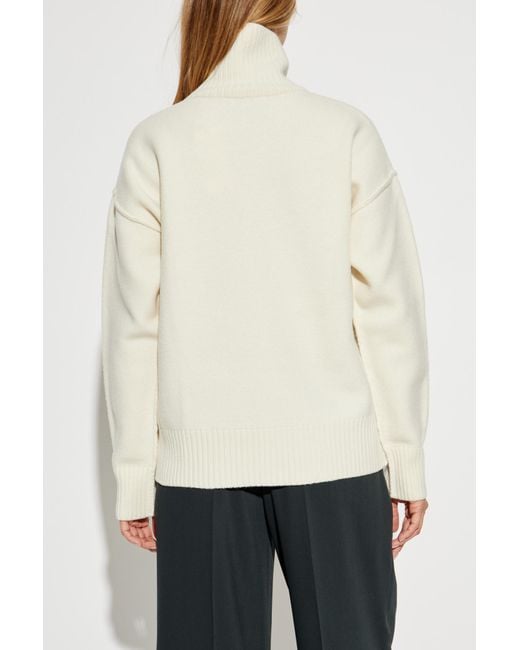 AMI White Wool Turtleneck