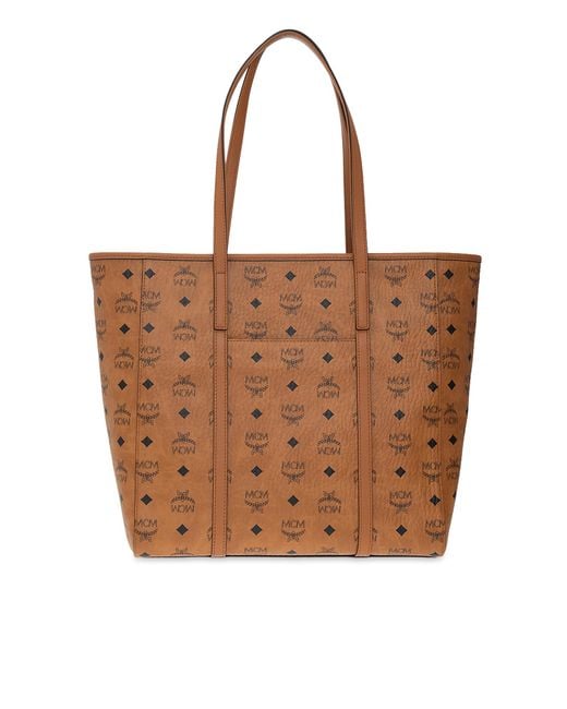MCM Brown Patterned Shopper Bag