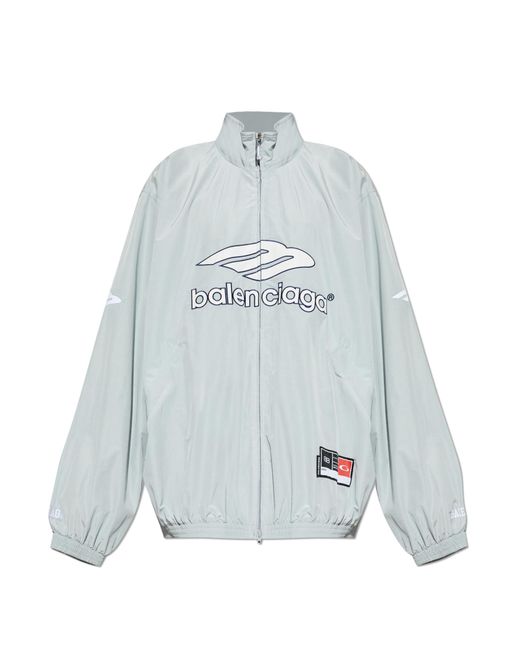 Balenciaga Blue Jacket With Logo for men