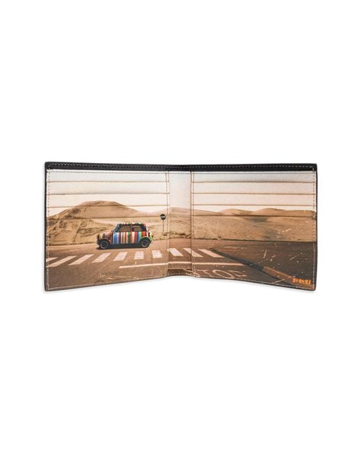 Paul Smith Black Leather Wallet With Colorful Print for men