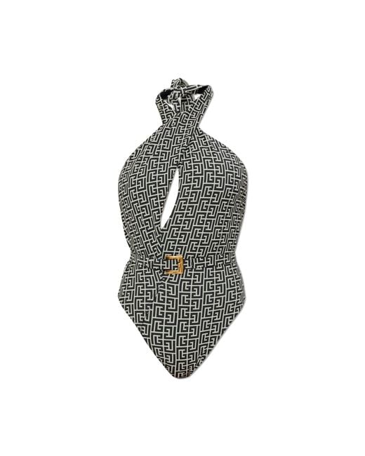 Balmain Black One-Piece Swimsuit