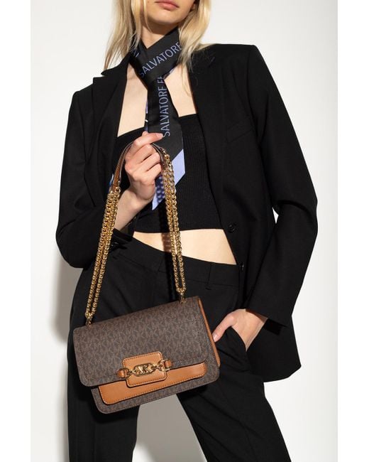Michael Kors Heather Large Shoulder Bag in Brown/Acorn