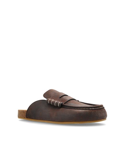J.W. Anderson Brown Leather Slides