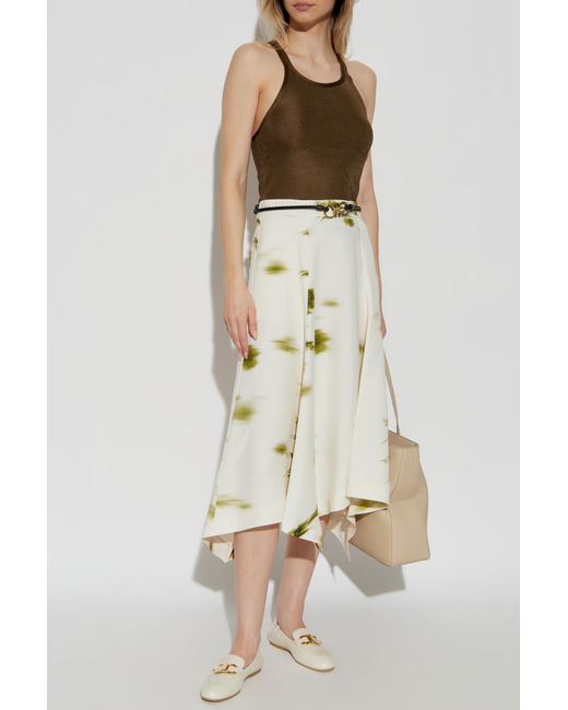 Ferragamo White Skirt With Print