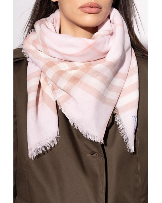 Burberry Pink Wool Scarf