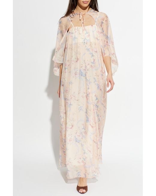 Forte_forte White Two-Piece Dress With Floral Motif