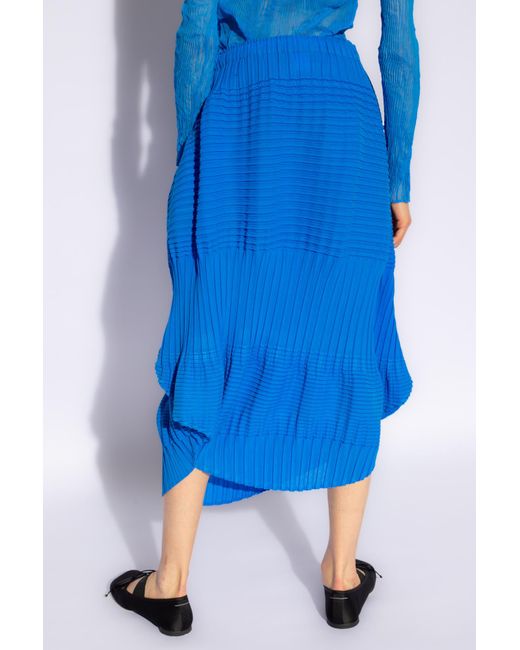 Issey Miyake Blue Pleated Skirt,