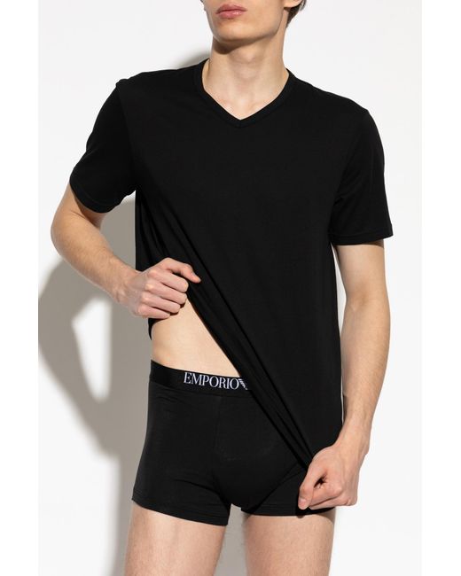 Emporio Armani Black 2-Pack Of Underwear T-Shirts for men
