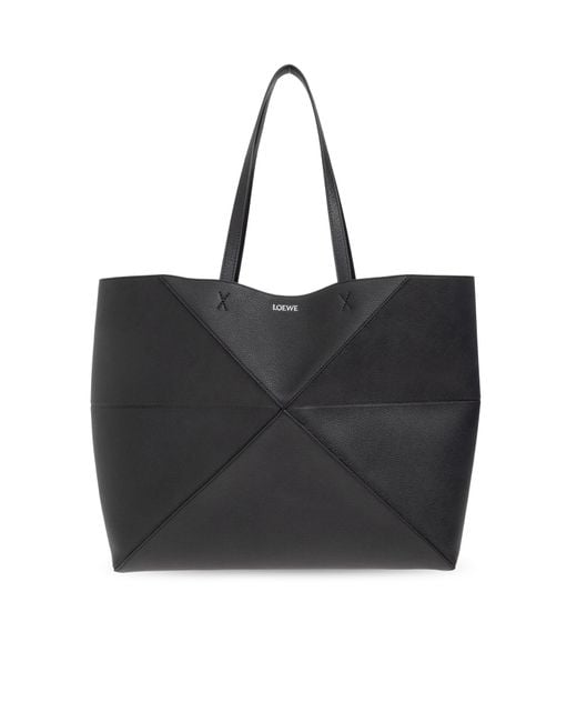 Loewe Black "Puzzle Fold Large" Shopper Bag