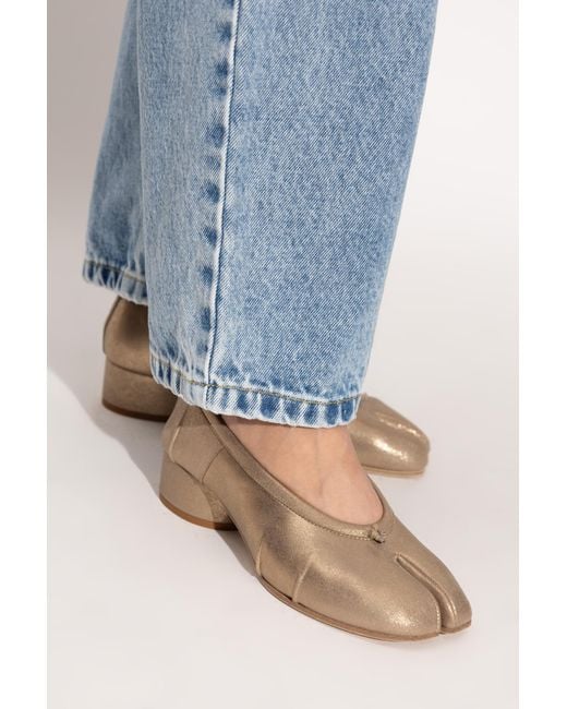 Maison Margiela Natural Heeled Shoes With 'Tabi' Cut-Out