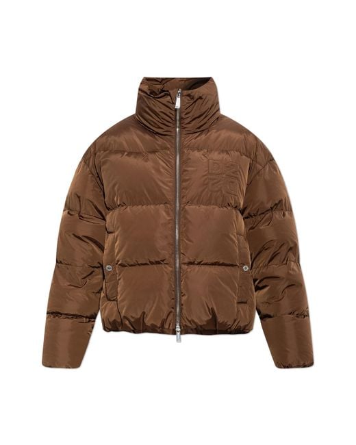 DSquared² Brown Quilted Jacket With Stand-Up Collar