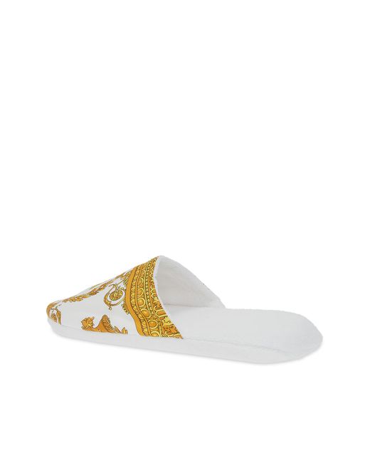 Versace Metallic Baroque Print Slides for men