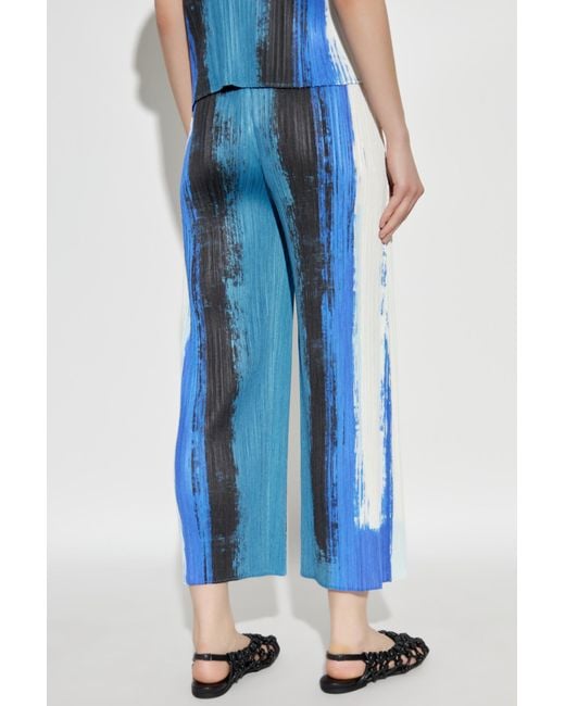 Pleats Please Issey Miyake Blue Pleated Trousers
