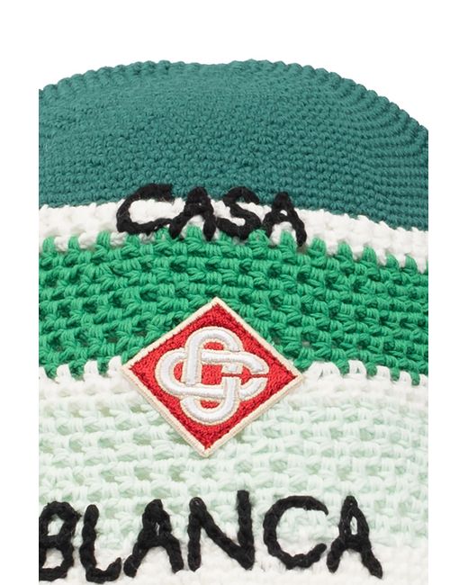 Casablancabrand Green Crochet Bucket Hat,
