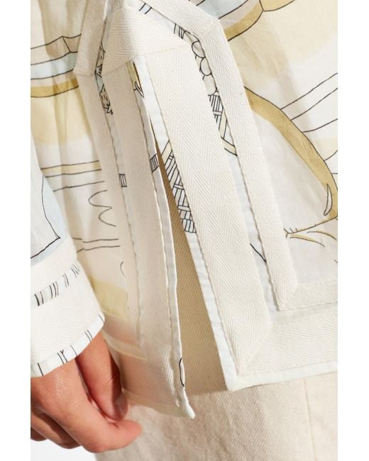 Tory Burch White Patterned Tunic