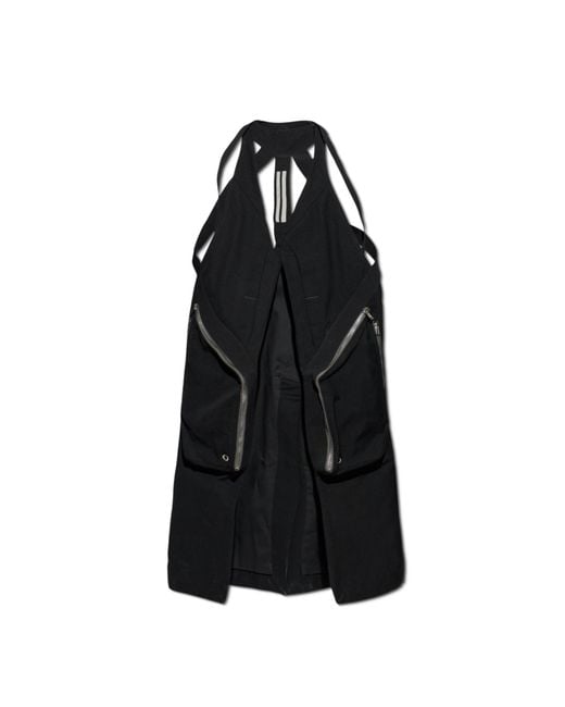 Rick Owens Black Vest With Pockets for men