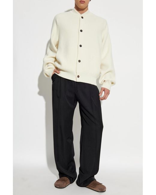 Jacquemus White Wool Cardigan 'Pallone' for men