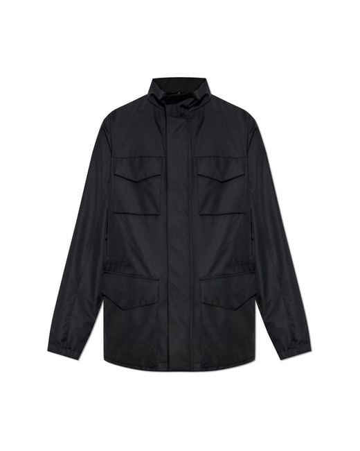Giorgio Armani Black Lightweight Waterproof Jacket for men