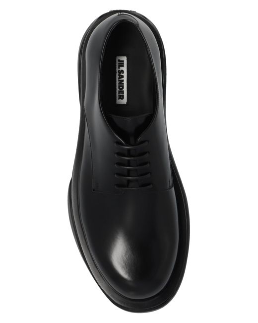 Jil Sander Black Leather Derby Shoes, for men