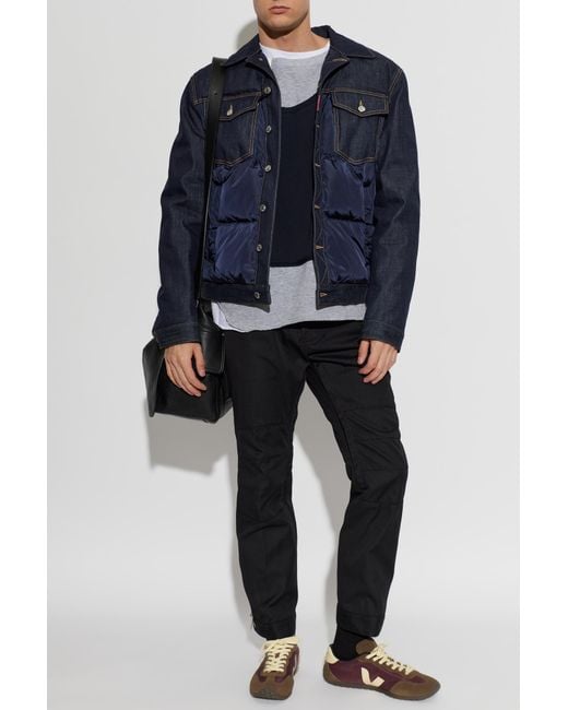 DSquared² Blue Trousers With Stitching for men