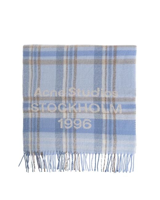 Acne Blue Wool Scarf