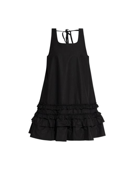 Ganni Black Dress With Straps