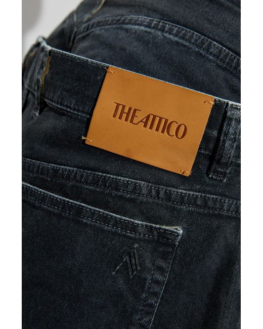 The Attico Blue Waxed Wide-Leg Jeans