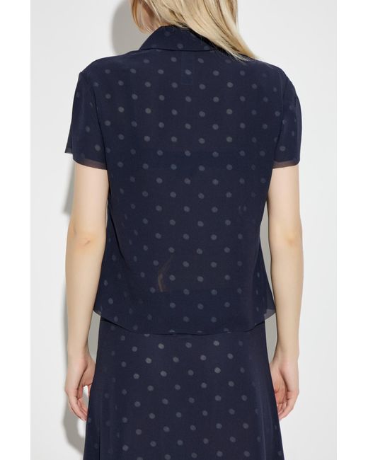 Acne Blue Polka Dot Patterned Shirt