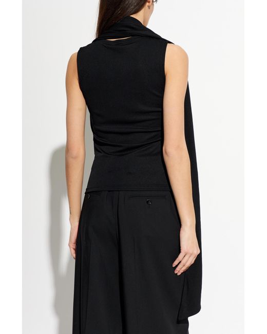 AMI Black Top With Decorative Tab