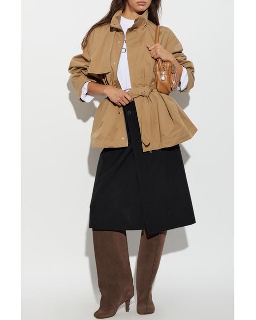 FRAME Natural Short Trench Coat With Belt