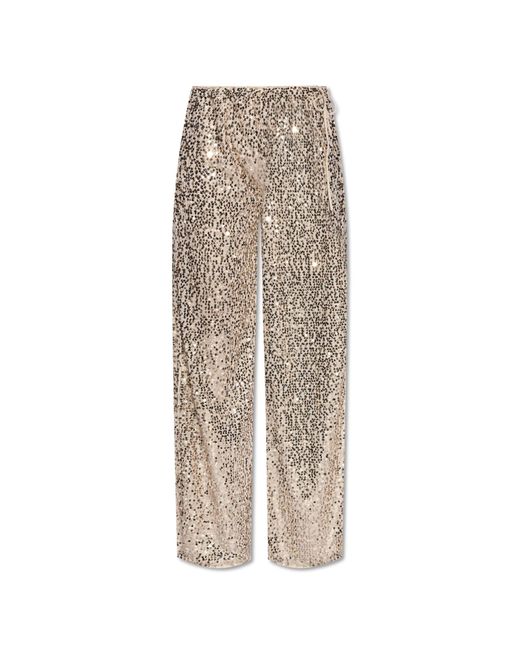 ROTATE BIRGER CHRISTENSEN Natural Sequin Pants